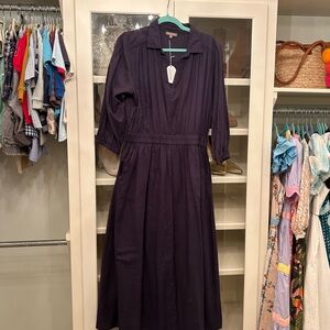 NWT LILIA P ELASTIC WAIST COLLARED MAXI DRESS